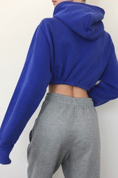 royal blue crop hoodie