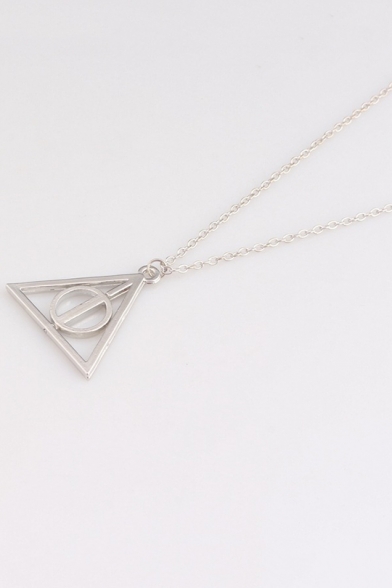 Popular Logo Geometric Triangle Pattern Simple Chain Necklace