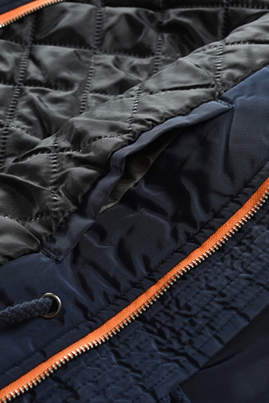 Winter Warm Fur-Trimmed Hood Zipper Embellished Flap Pocket Longline Down Coat