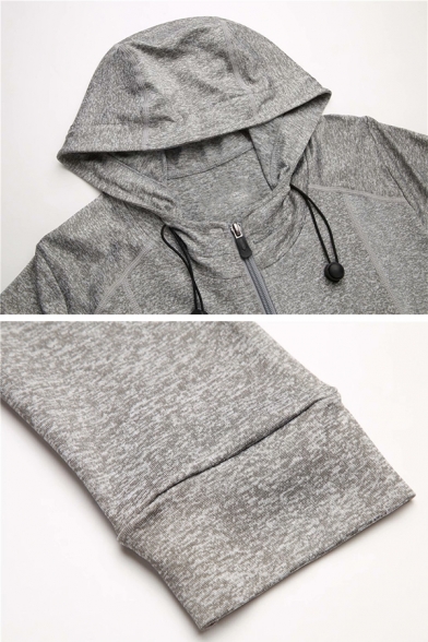 Casual Men's Cationic Long Sleeve Hooded Sports Hoodie