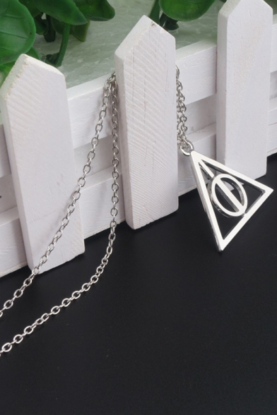 Popular Logo Geometric Triangle Pattern Simple Chain Necklace