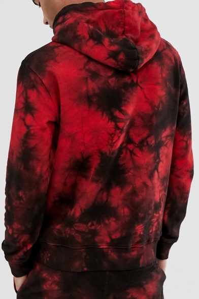 Men's Unique Creative Ombre Print Long Sleeve Drawstring Pullover Hoodie