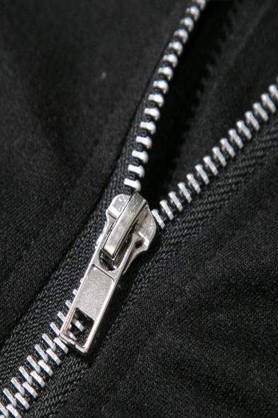 Plain Sleeveless Oblique Zip-Up Sport Fitness Hoodie Vest