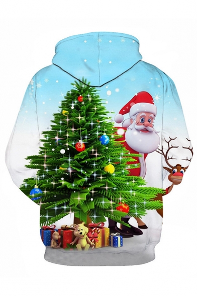 Winter Popular Christmas Series Christmas Tree Santa Jingle Bells Long Sleeve Unisex Hoodie