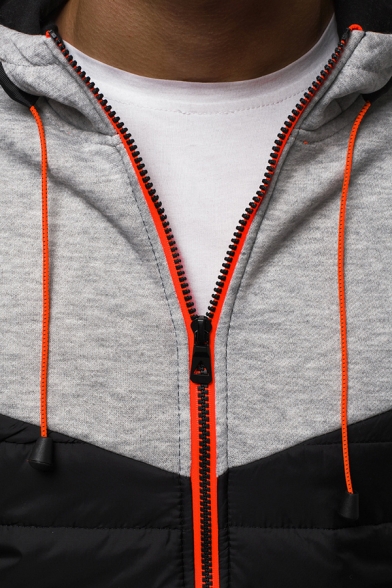 Men‘s  New Stylish Simple Plain Long Sleeve Zip Up Casual Hoodie Coat