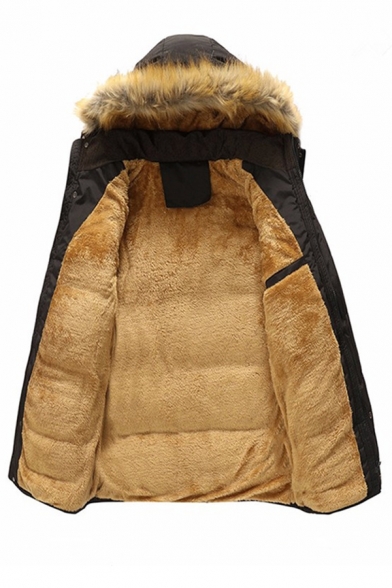 men's short parka with sherpa hood