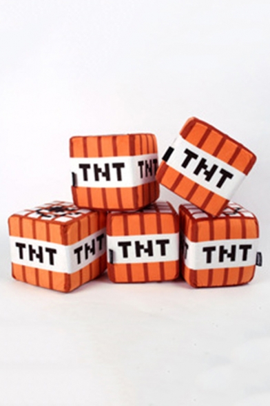 Popular TNT Letter Geometric Printed Cube Shaped Orange Bomb Pillow Cushion 40*40cm