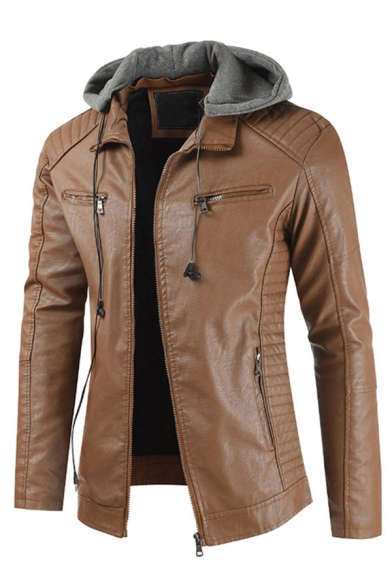 short sleeve leather jacket mens