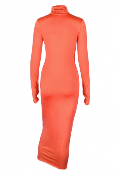 orange tight dress