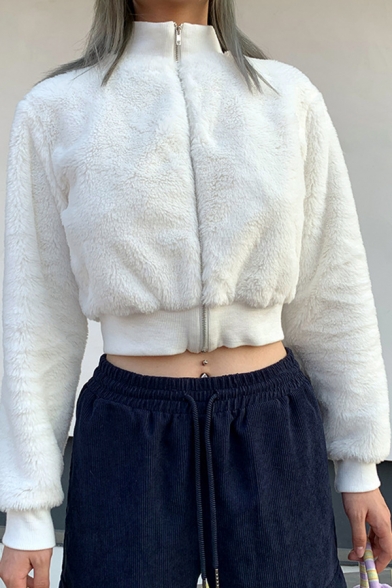 faux fur crop top jacket