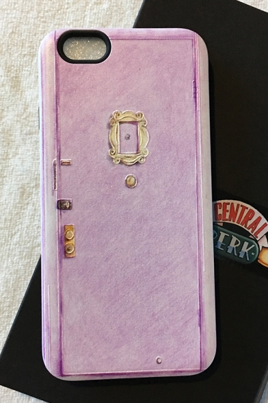 Classic Character Door Frame Printed Light Purple Mobile Phone Protective Case