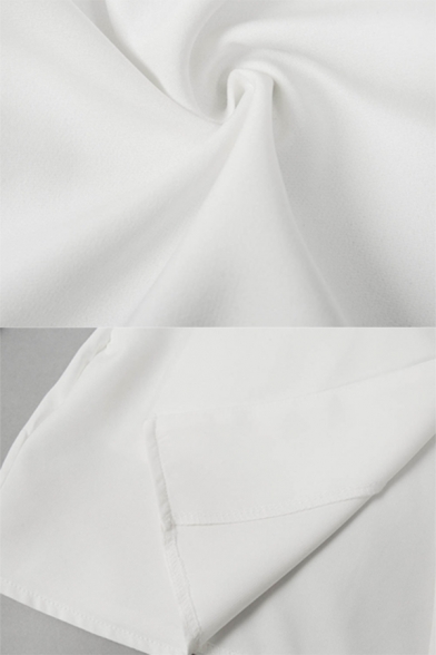 Womens Sexy Single Breasted Puff Sleeve White Slim Fit Longline Blazer Coat