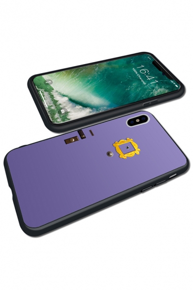 Classic Character Door Frame Printed Purple Silicone Mobile Phone Case