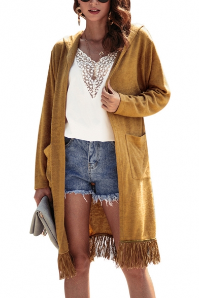 womens hooded duster cardigan