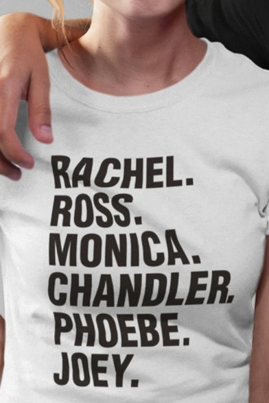 Popular Letter RACHEL ROSS MONICA CHANDLER PHOEBE JOEY Printed Short Sleeve Slim Fit Casual T-Shirt