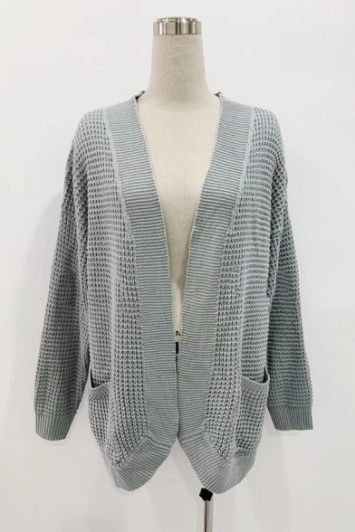 long grey cardigan coat