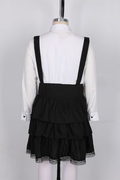 black overall dress knee length