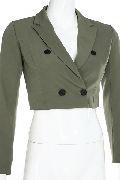 dark green cropped blazer