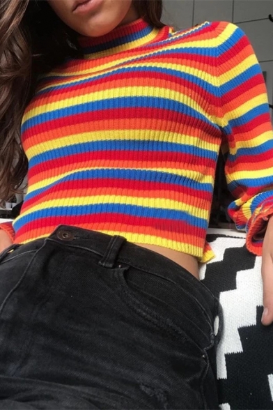 Vovotrade Adorable Women Girl Strapless Star Sweatshirt Long Sleeve Crop Jumper Pullover Tops