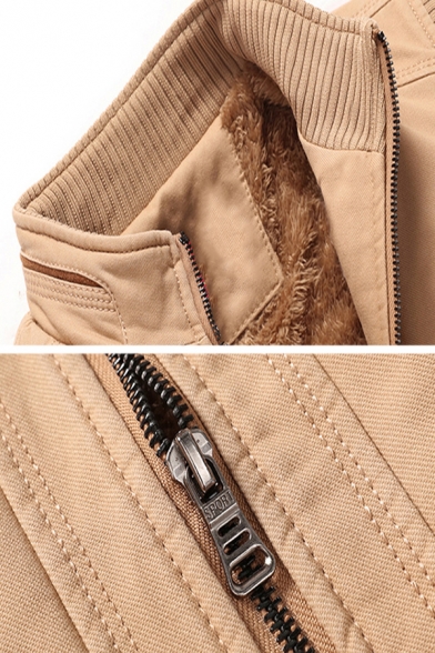 New Trendy Whole Colored Stand Collar Zip Up Sleeveless Casual Padded Vest Jacket with Pocket