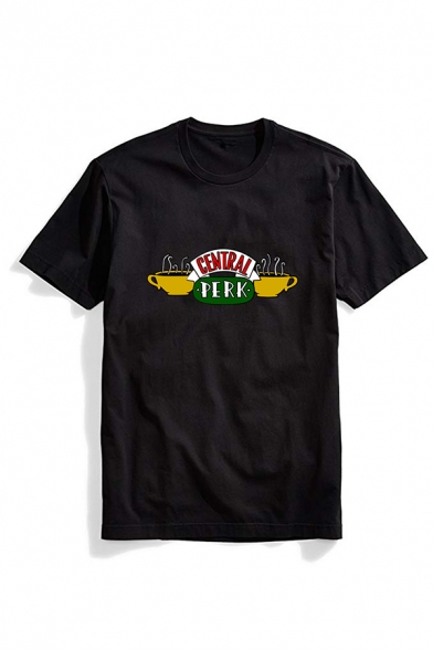 Popular Logo Printed Short Sleeve Crew Neck Regular Casual Unisex T-Shirt Top