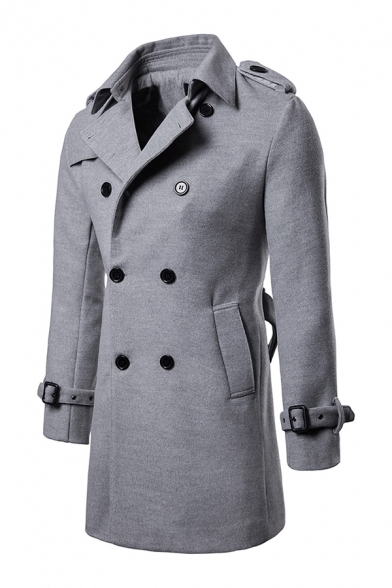 mens belted pea coat