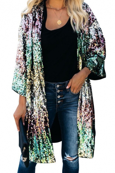 sequin cardigan long