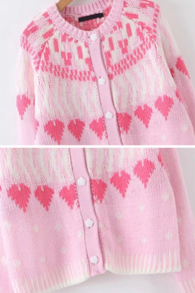 heart pattern cardigan