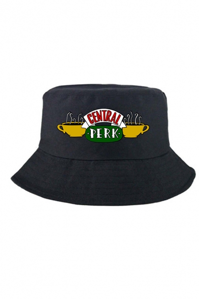Summer Simple Coffee CENTRAL PERK Printed Casual Bucket Hat