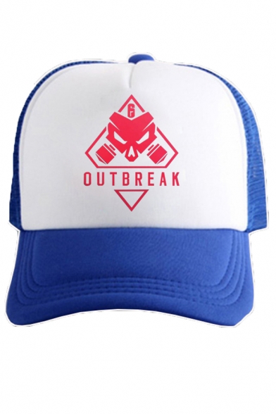 Unisex Popular Number 6 OUTBREAK Printed Colorblock Mesh Patchwork Casual Trucker Hat