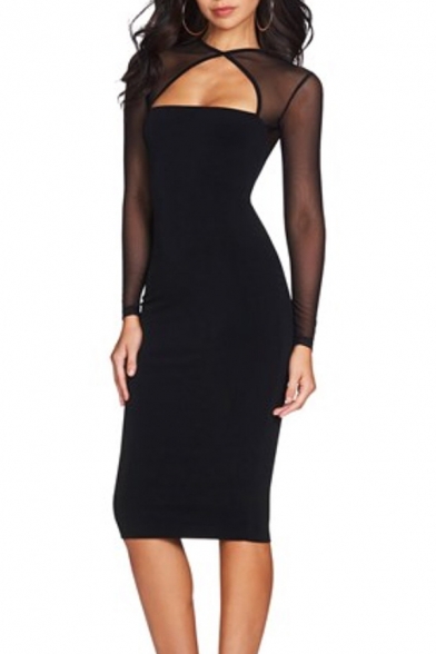 ladies plain black dress