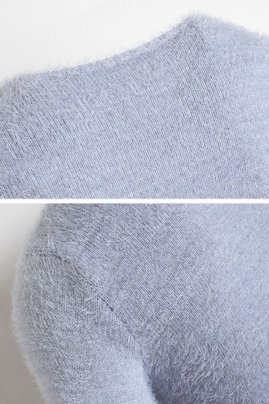 Mens Plain Casual V-Neck Eyelash Knit Long Sleeve Slim Fit Soft Pullover Sweater