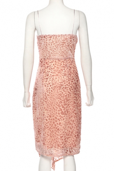 pink leopard slip dress