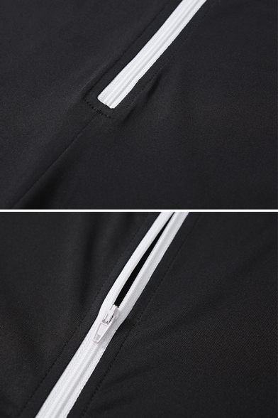Sexy Plain Long Sleeve Deep V-Neck Zipper Down KL ALIEN Letter Print Tight Shorts Rompers for Women