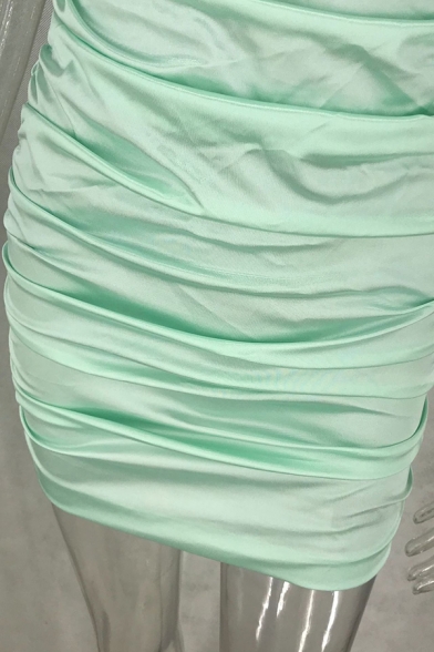 Womens Sexy Open Back Spaghetti Straps Plain Bandage Dress Mini Cami Dress