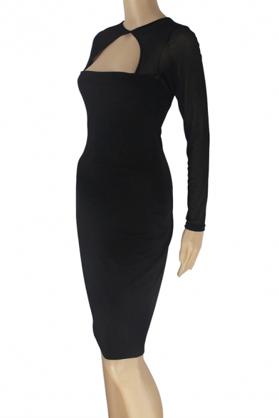 ladies plain black dress