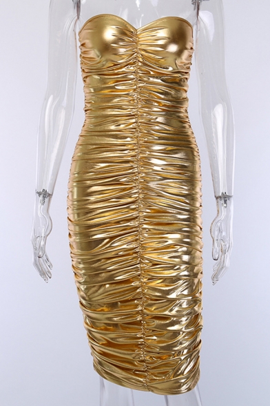 gold tube dress