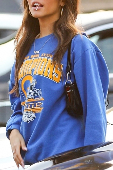 womens royal blue sweatshirt