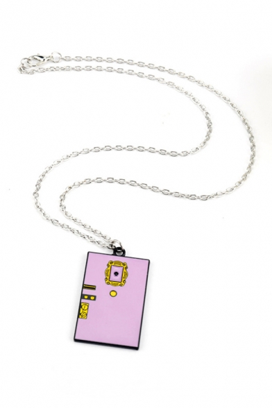 Hot Popular TV Show Pink Monica’s Door Pattern Pendant Necklace