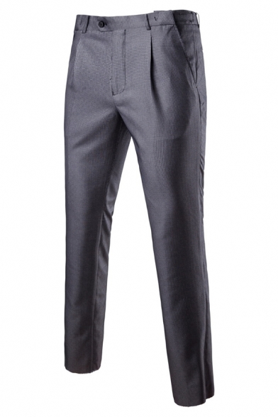 Metrosexual Men’s Business Popular Long Sleeve Double Breasted Gray Blazer & Pants Set