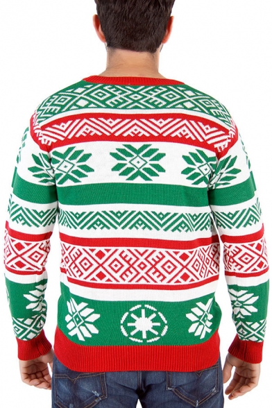 Ugly Christmas Santa 3D Printed Long Sleeve Round Neck Loose Pullover Sweatshirt