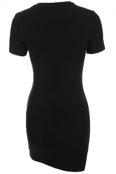 fitted black t shirt dress