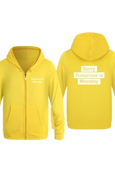 Fancy Letter SORRY TOMORROW IS MONDAY Printed Long Sleeve Casual Outdoor Hoodie