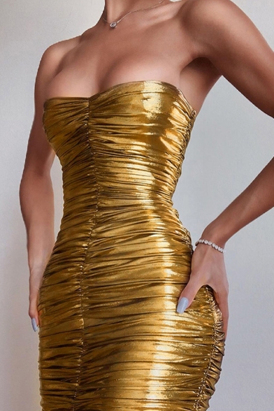 gold bandeau dress