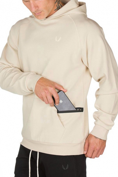 Mens Designer Solid Color Long Sleeve Zipper Pocket Slim Fit Outdoor Sports Hoodie
