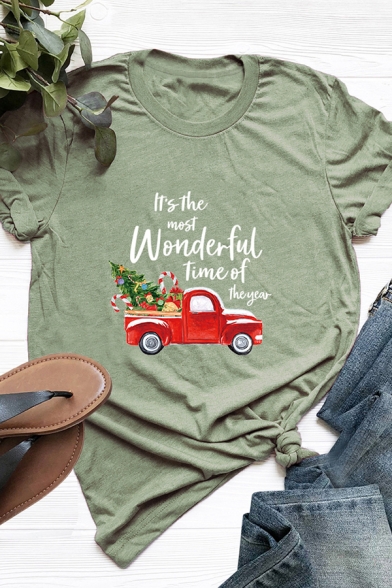 Lovely Car IT'S THE MOST WONDERFUL TIME OF THE YEAR Print Short Sleeve Summer Tee