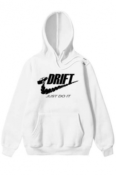 Unisex Fashion Long Sleeve Letter JUST DO IT DRIFT Printed Hoodie