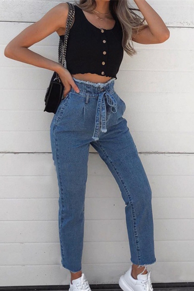 ankle bow jeans