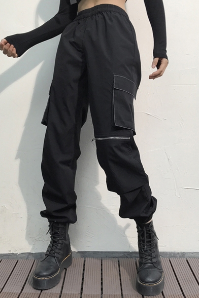 black cargo pants elastic waist