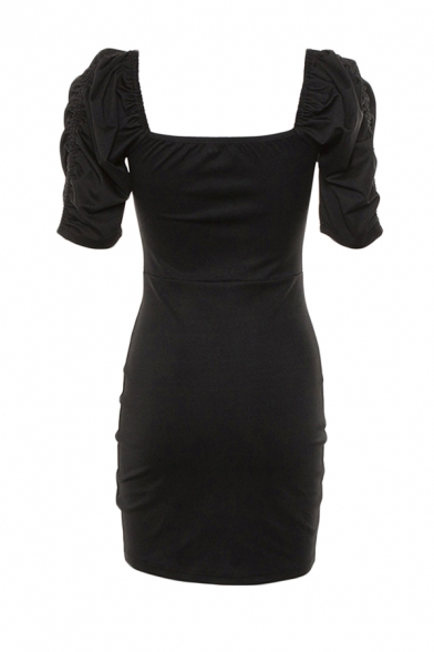 plain black dress with sleeves